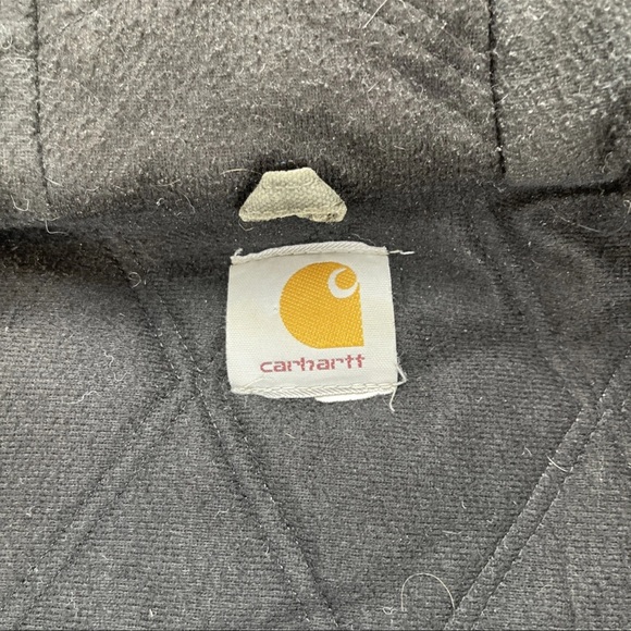 Vintage Carhartt Hooded Jacket Quilt Lined Size XL Army Green Y2K Work Grunge - Picture 6 of 12
